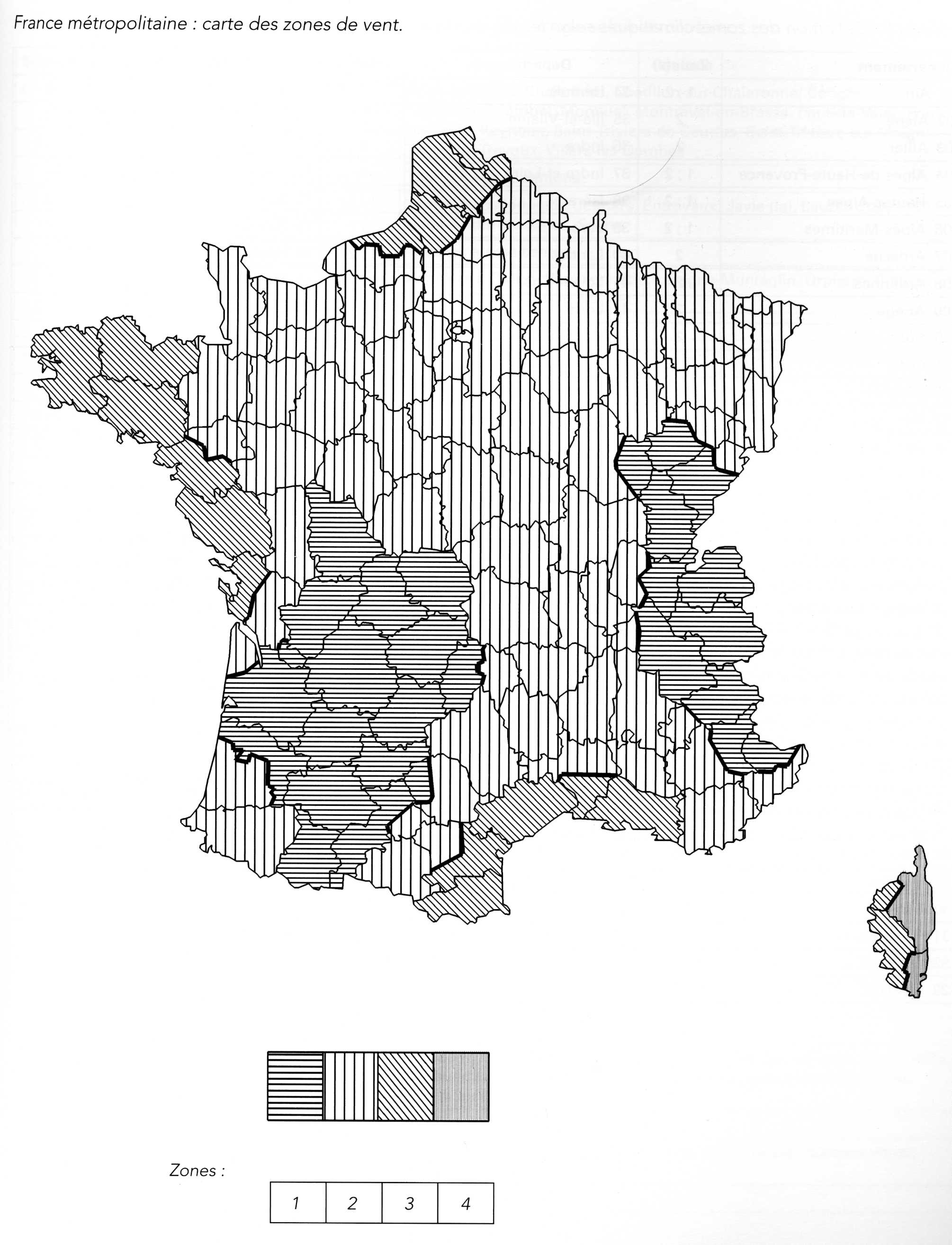 NV65 2009 zones de vent en France