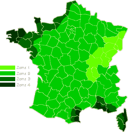 NV65 2000 zones de vent en France