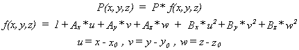 variation de charge selon x, y, z