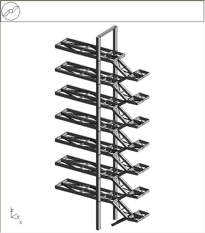 Voles d'escaliers droit avec paliers et supports