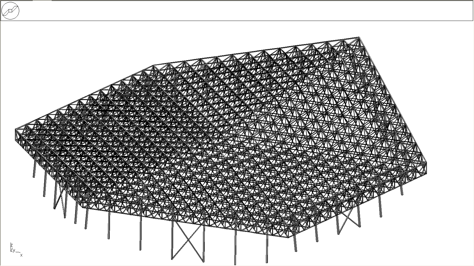 Ossature de nappe treillis 3D en acier