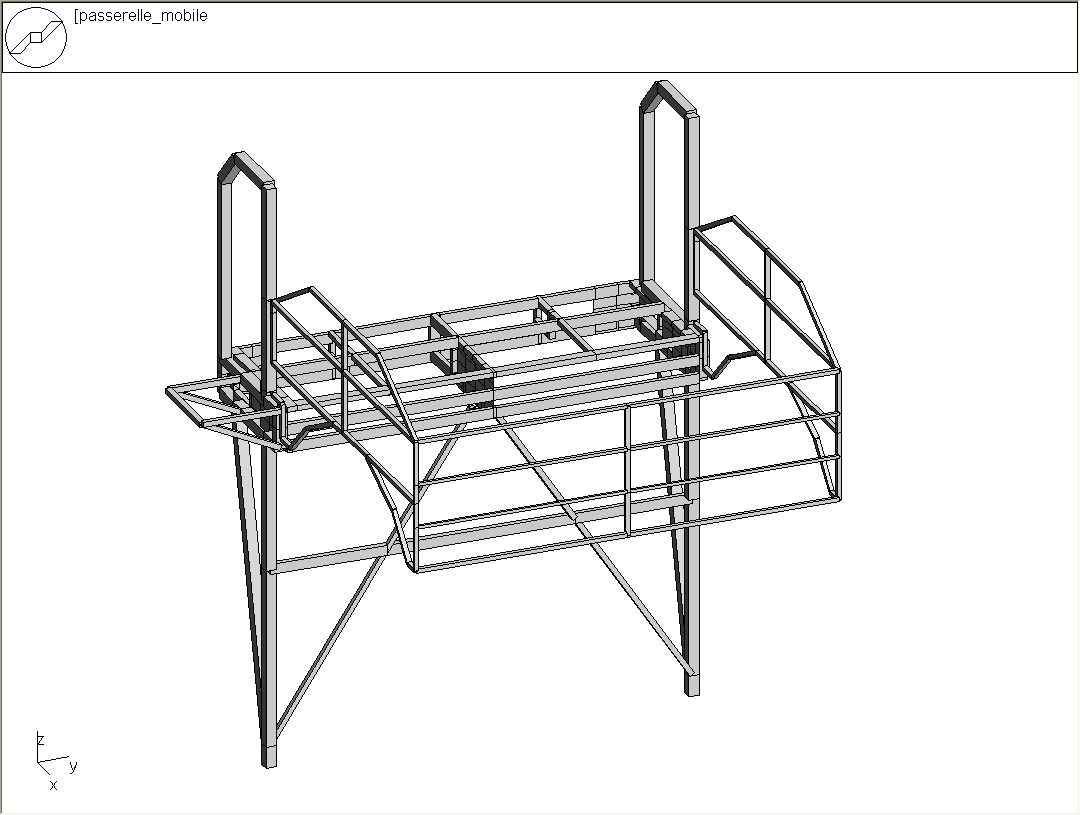 passerelle mobile avec garde-corps