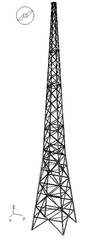 Pylne auto-porteur pour antennes relais calcul pour vents cycloniques et sismes selon AISC et TIA-222 (Philippines) 