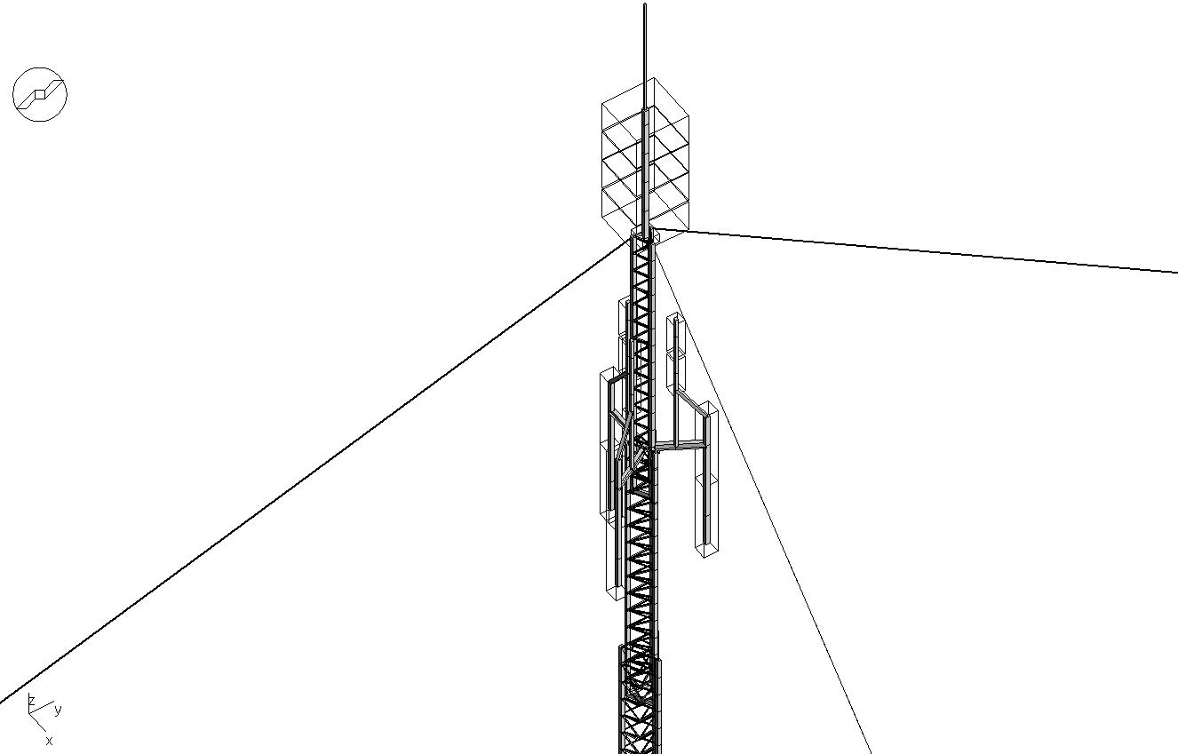 Dtail de la charge utile en tte de pylne tlescopique de 50m